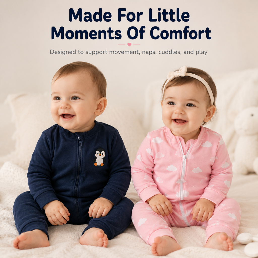 A Soft Cotton Baby Romper Lightweight, Breathable & Gentle Fit - Dream Cloud Set