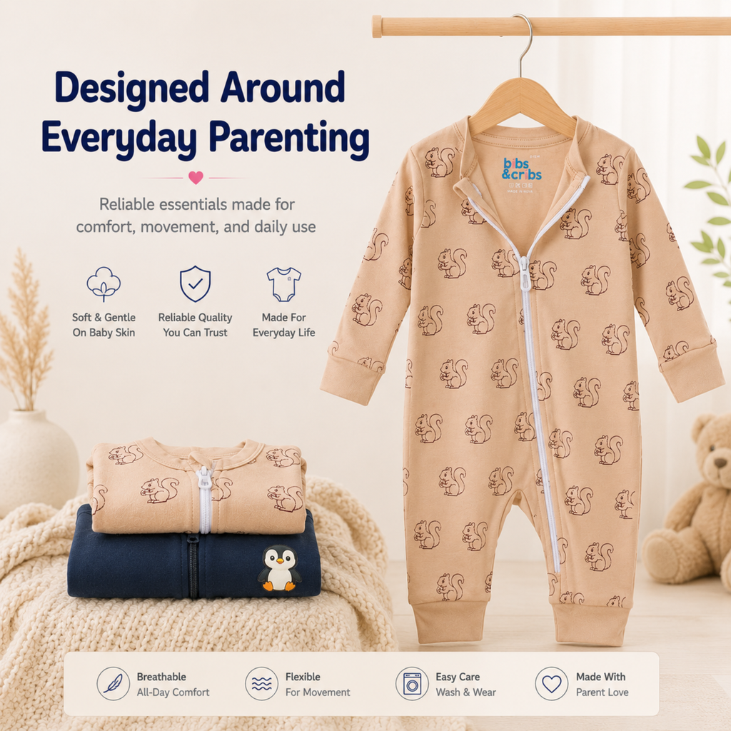 A Breathable Baby Romper in Soft Cotton - Tiny Tales Set