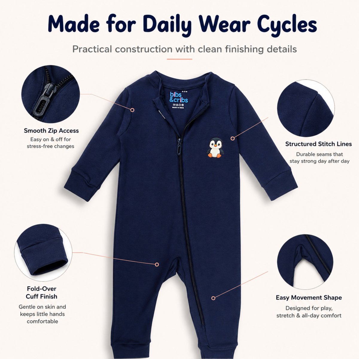 A Breathable Baby Romper in Soft Cotton - Tiny Tales Set