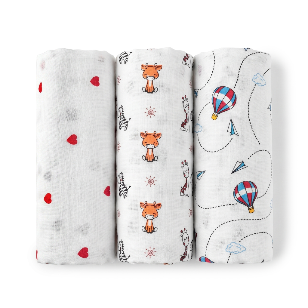Baby Muslin Towel Set of 3 for Newborn Soft Baby Bath Towels