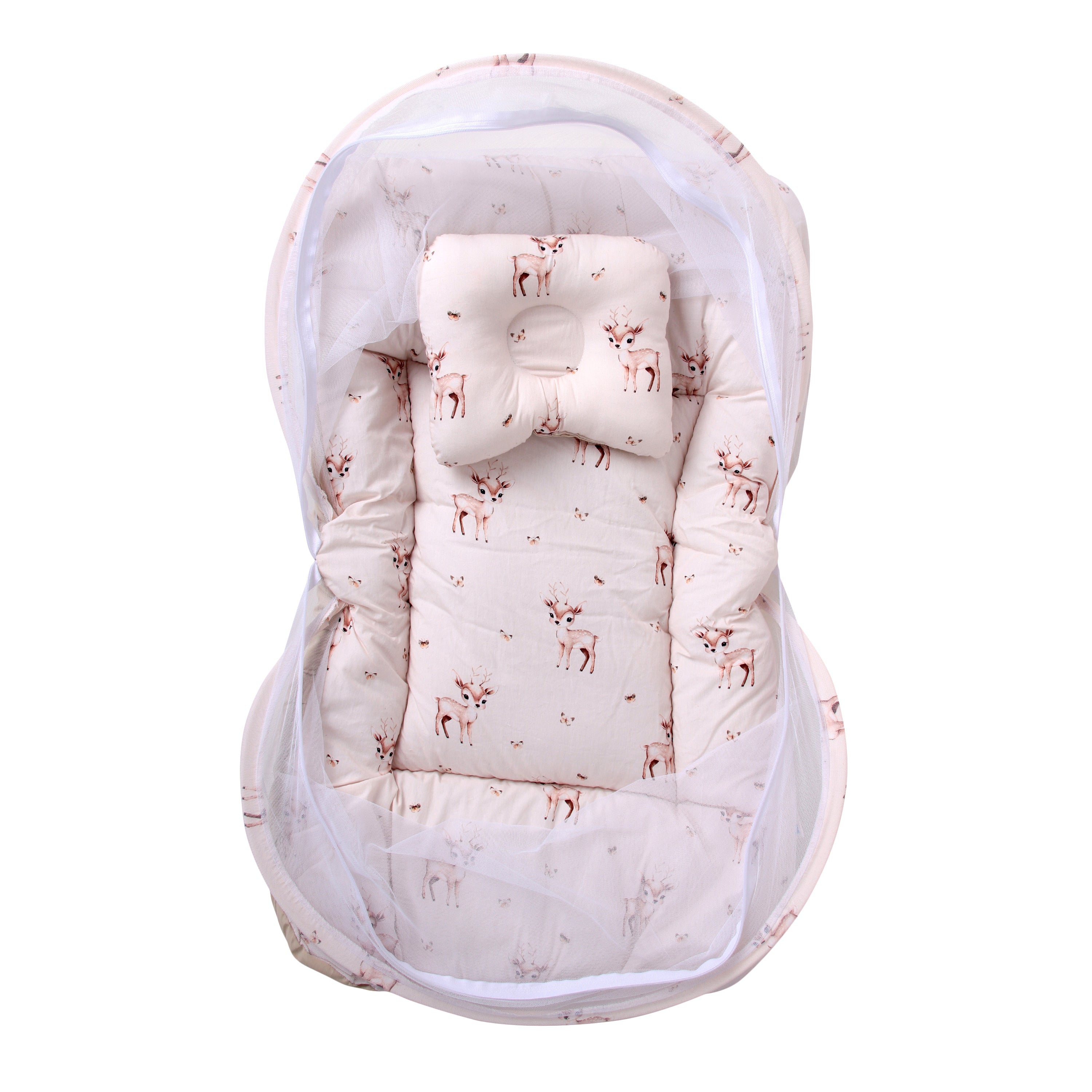 Baby Sleeping Bed with mosquito net (Deer Print)