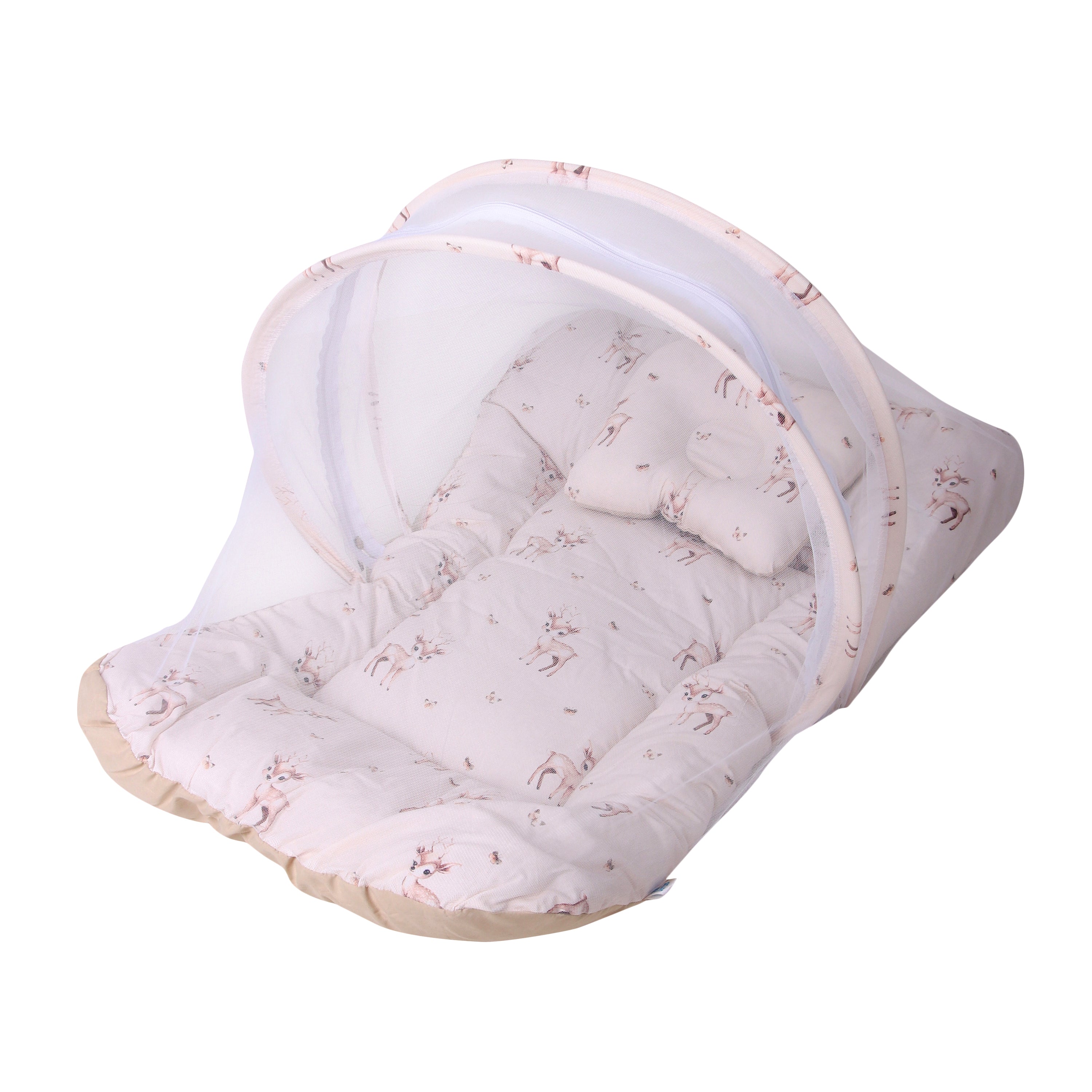 Baby Sleeping Bed with mosquito net (Deer Print)