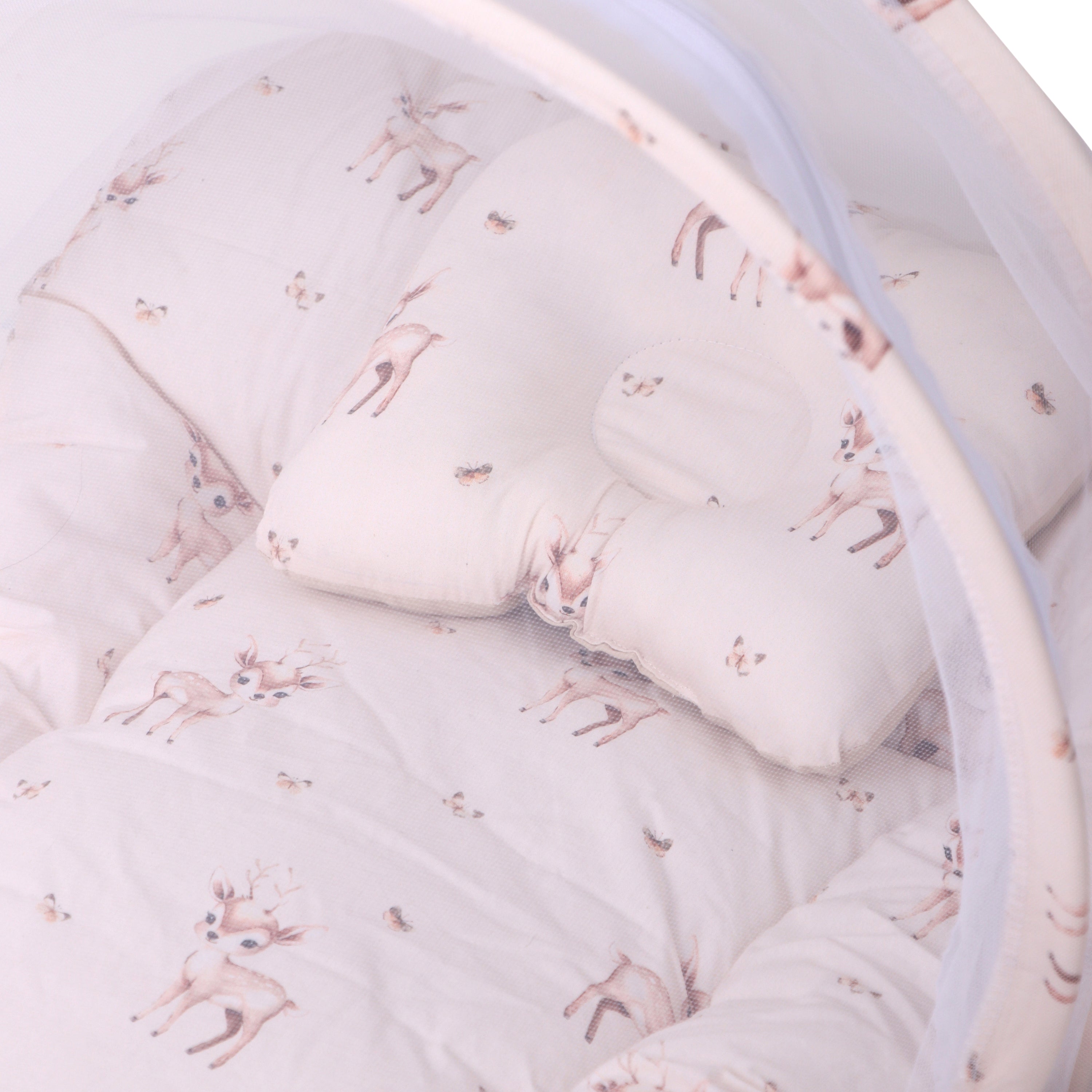 Baby Sleeping Bed with mosquito net (Deer Print)