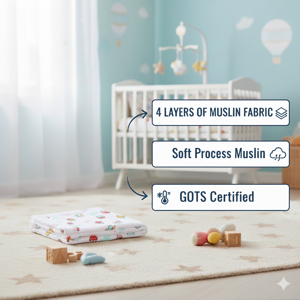 Muslin Baby Blanket – Cactus Print