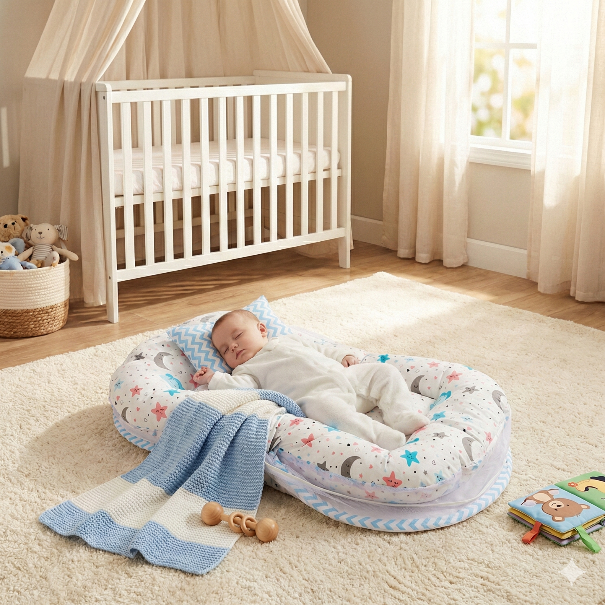 Baby Sleeping Bed with mosquito net (Pink)