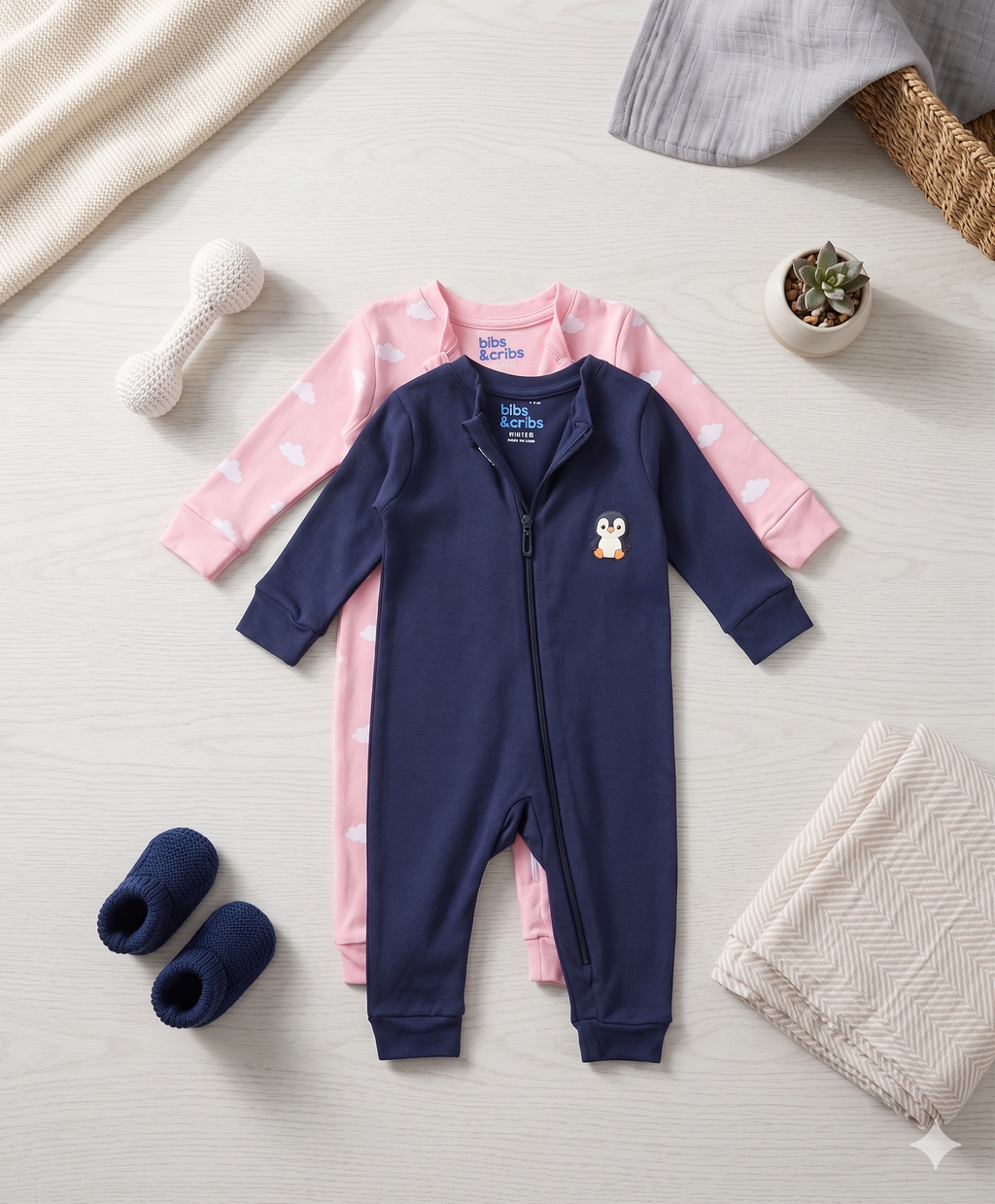 A Soft Cotton Baby Romper Lightweight, Breathable & Gentle Fit - Dream Cloud Set