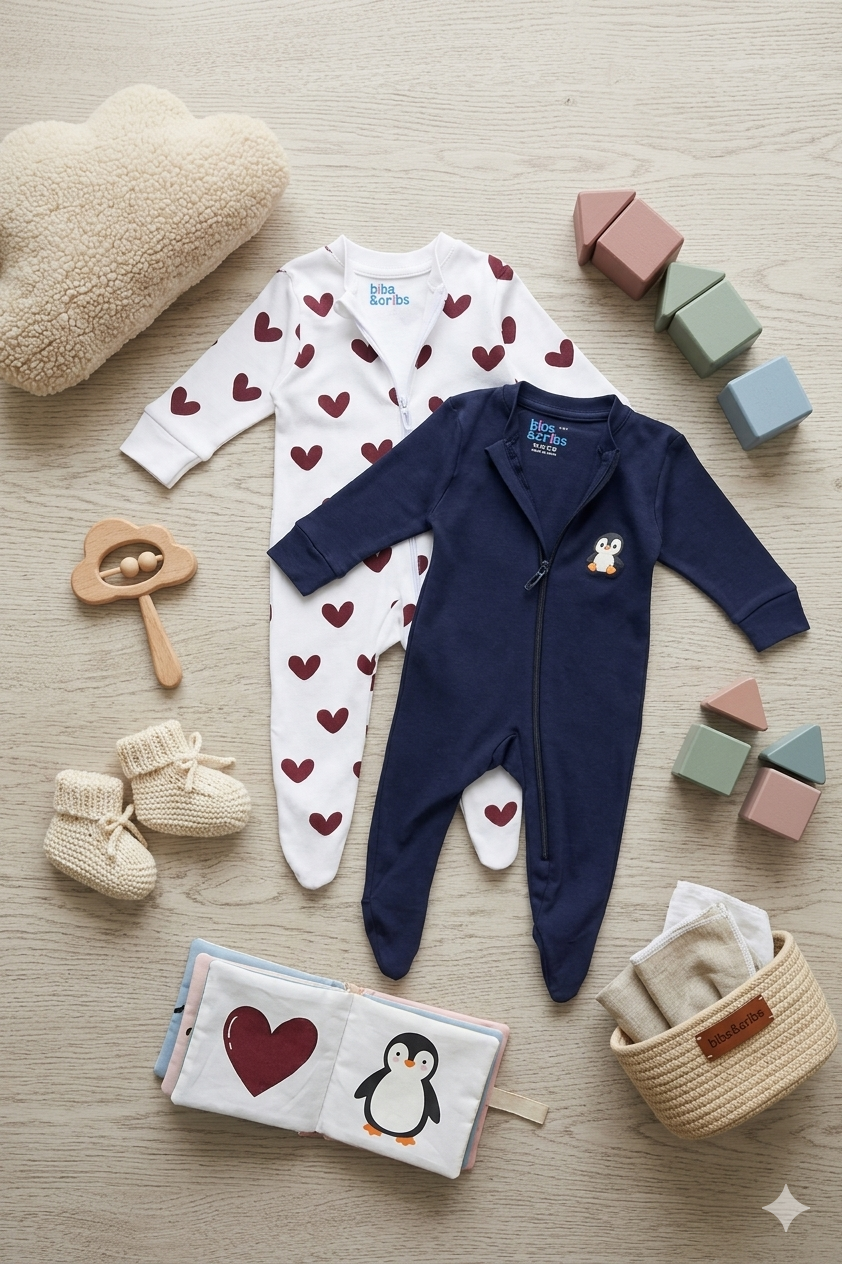 A Premium Soft Cotton Baby Romper - Little Love Set