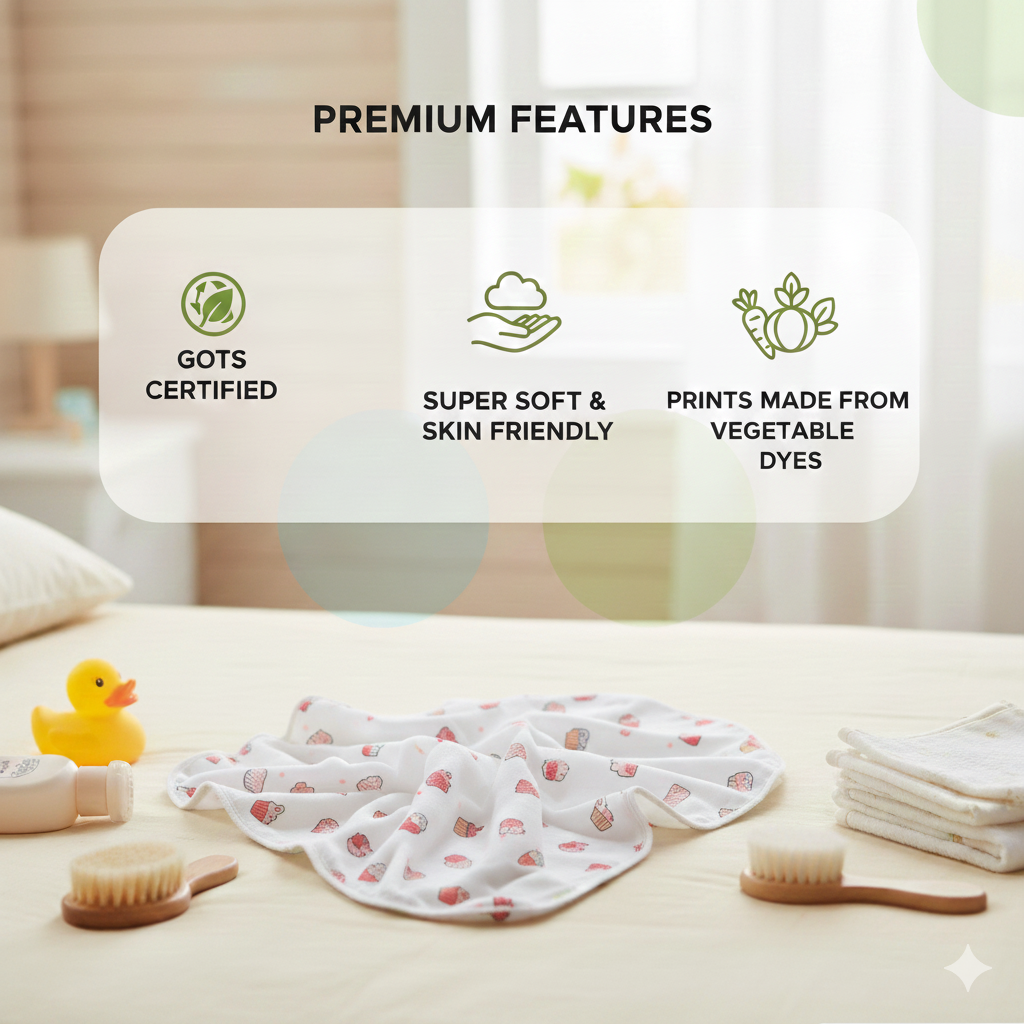 Muslin + Terry Hooded Towel - Cactus Print