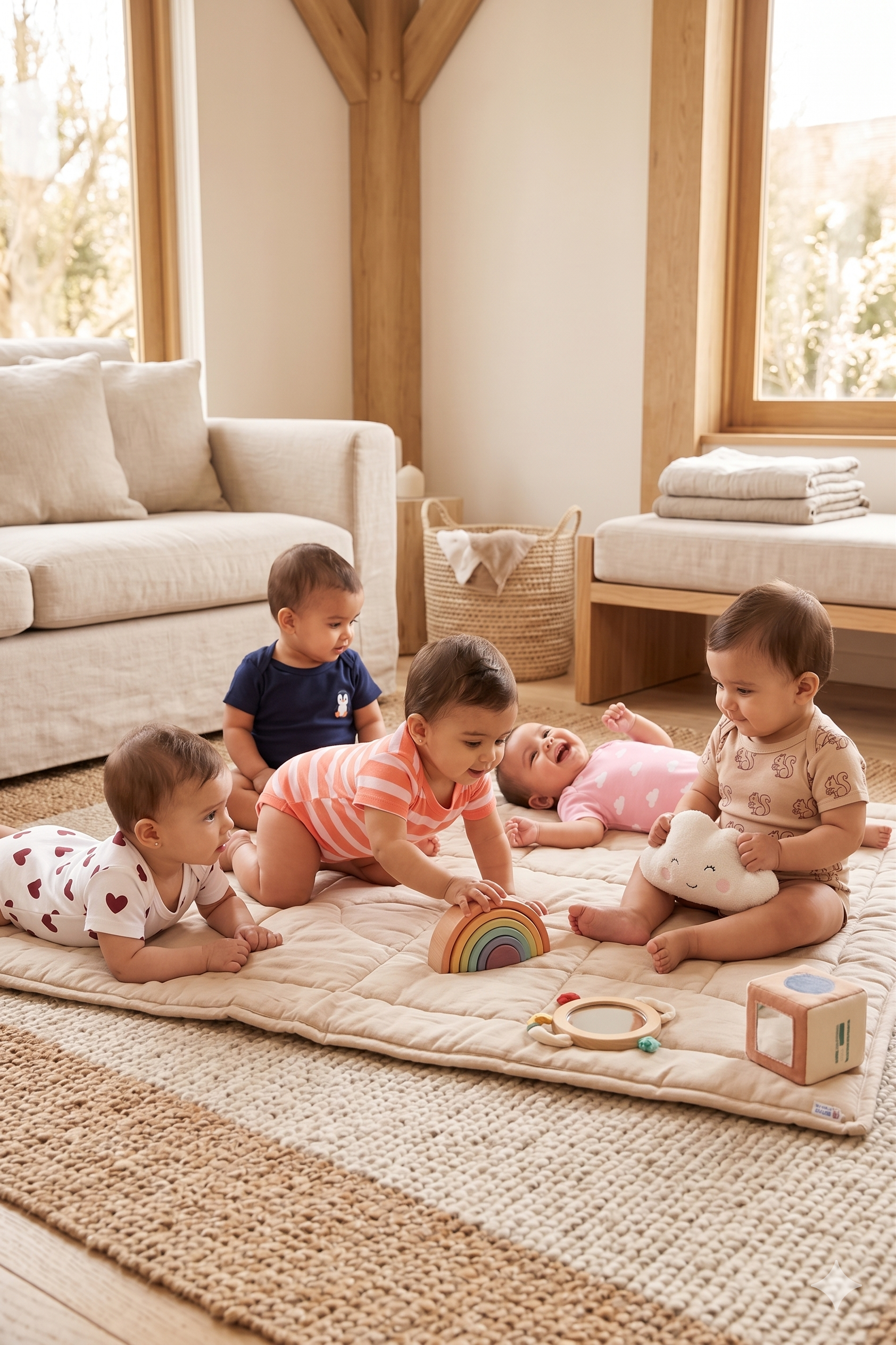 A Lightweight Baby Onesie Set of 5 in Soft Cotton