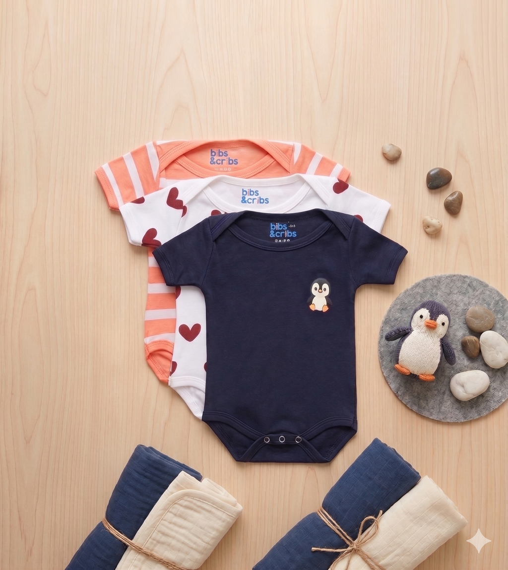 A Soft Cotton Baby Onesie Set of 3