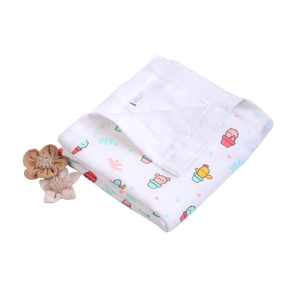 Muslin Baby Blanket – Cactus Print