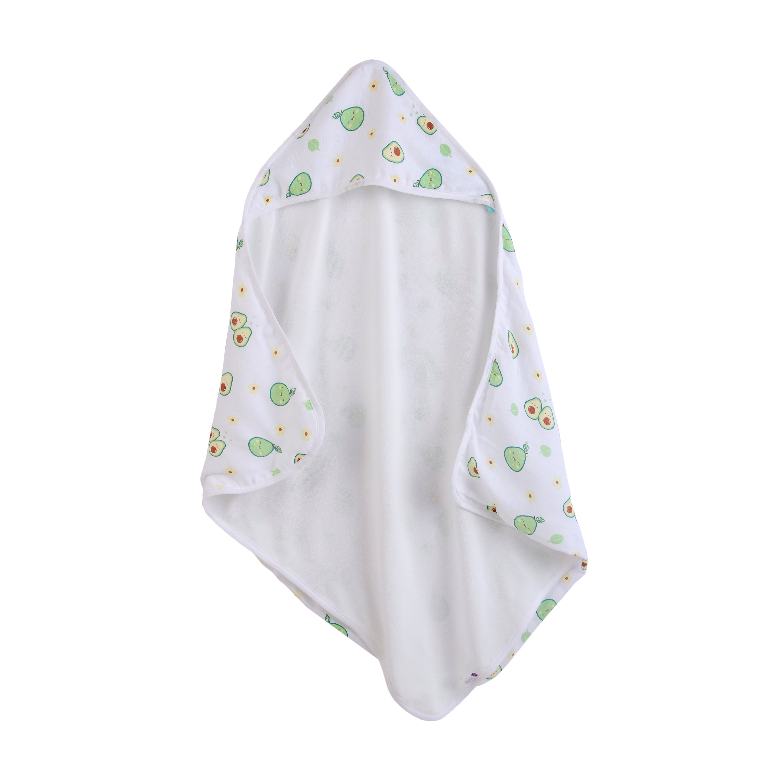 Muslin + Terry Hooded Towel - Avocado Print