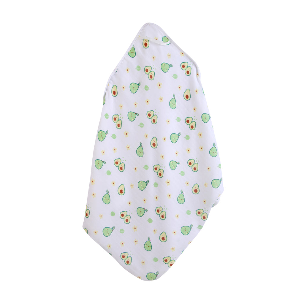 Muslin + Terry Hooded Towel - Avocado Print