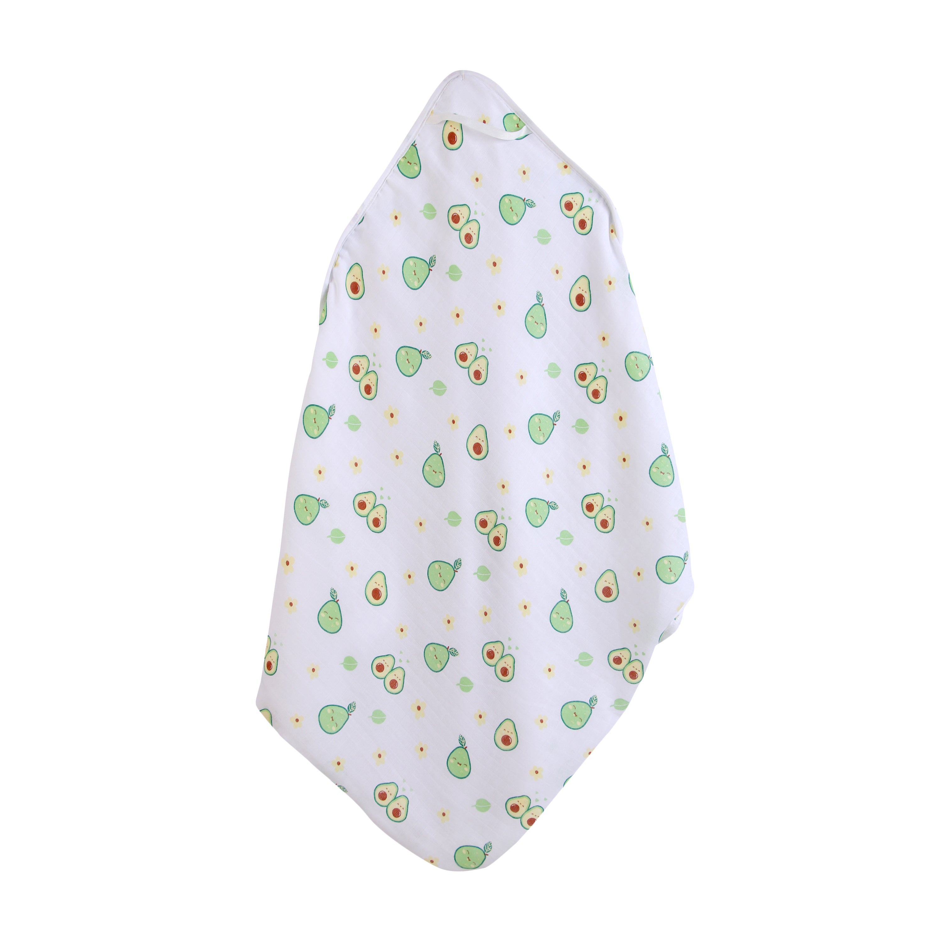 Muslin + Terry Hooded Towel - Avocado Print