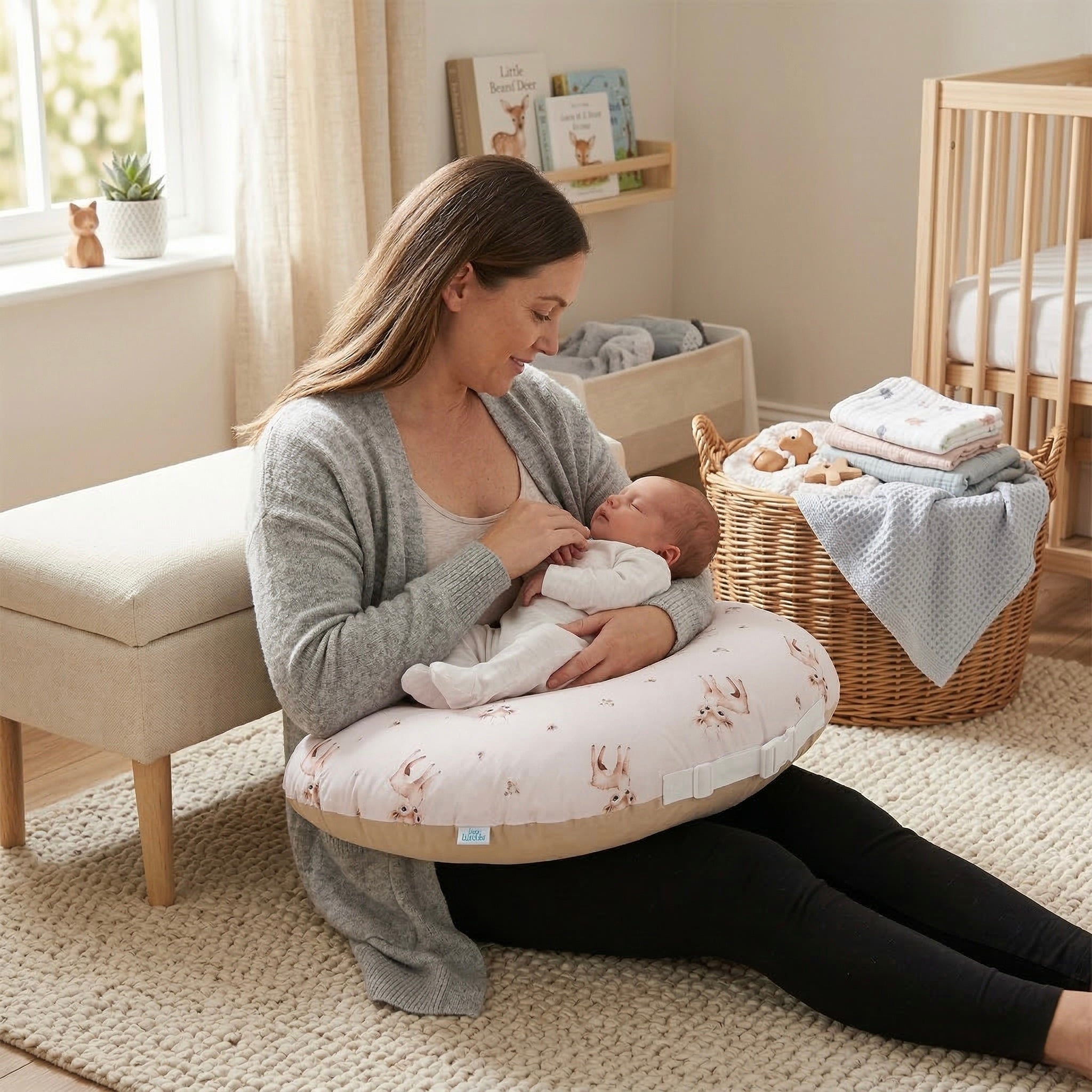 Feeding Pillow 3 in 1 (Deer Print)