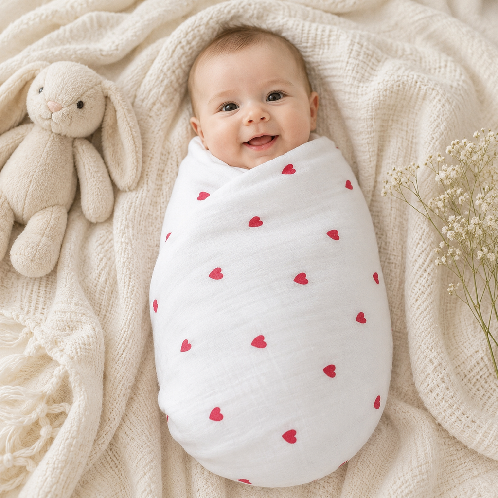 Baby Muslin Swaddle for Newborn | Soft Breathable Baby Swaddles