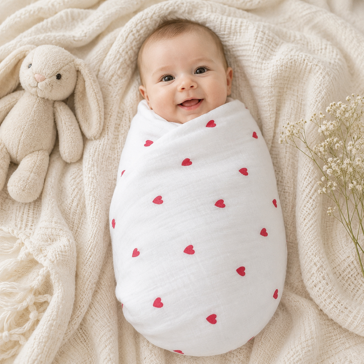 Baby Muslin Swaddle for Newborn | Soft Breathable Baby Swaddles