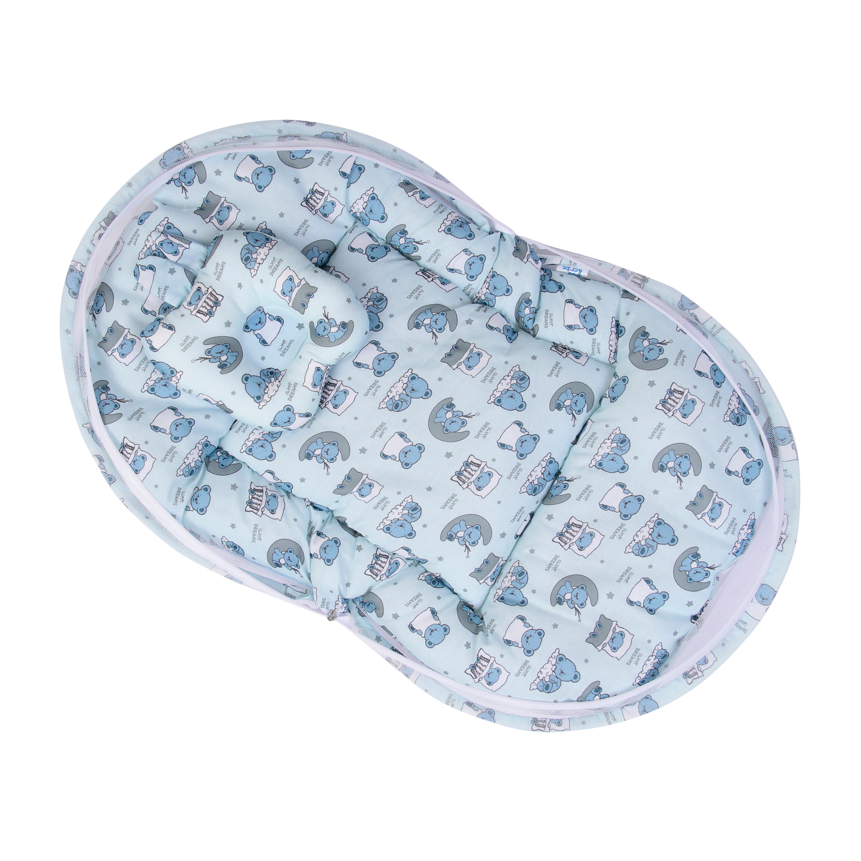 Baby Sleeping Bed with mosquito net (Teddy Print)